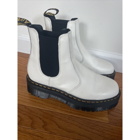 Unisex Dr. Martens 2976 Quad Chelsea‎ Boots White Size 10M/11L - Picture 4 of 9
